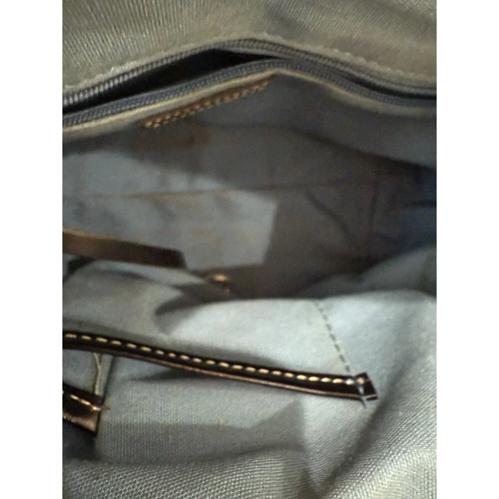 Dooney & Bourke Mini Y2K Signature Satchel Leather Handles Cream Tote Bag Purse